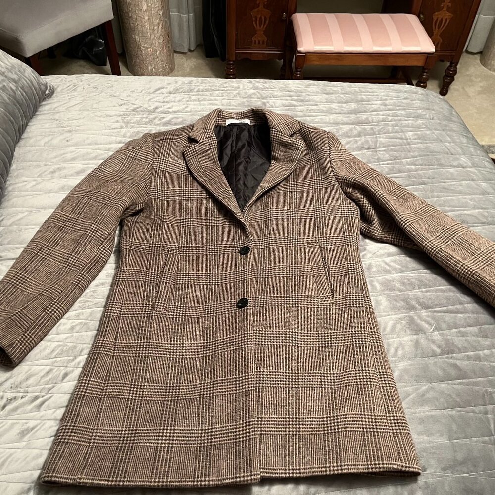 Men's Wool Topcoat - Beige Tweed - Men's Medium